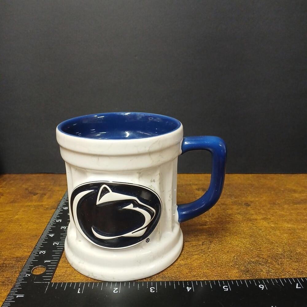 Penn State Nittany Lions 3D Logo Blue & White Porcelain Pillar Coffee Tea Mug - Picture 7 of 8